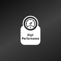 High performance label vector for product packaging design element. Best High performance label for product packaging design element. High performance icon for packaging design.