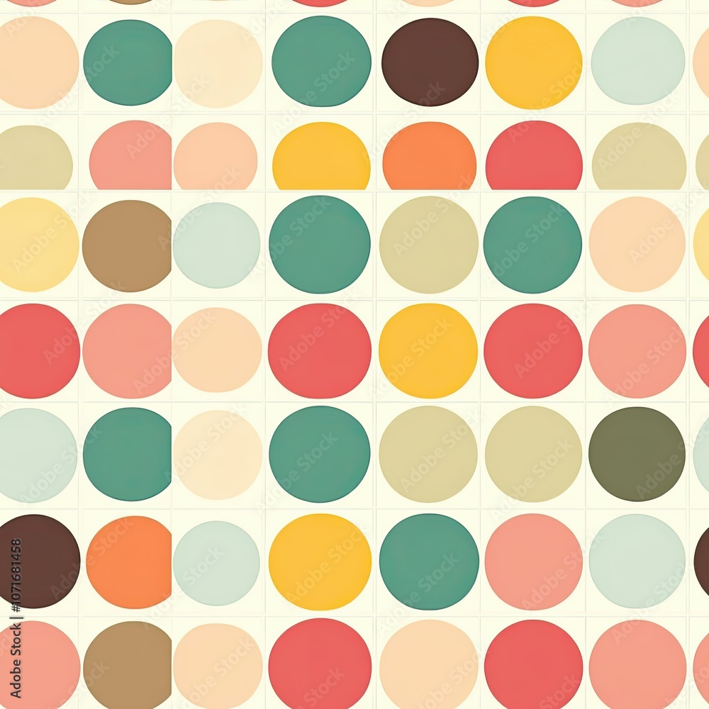 Poster a grid of colorful circles with subtle variations in hue and shade