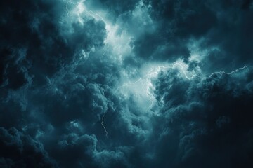 Dramatic Thunderstorm Clouds with Lightning