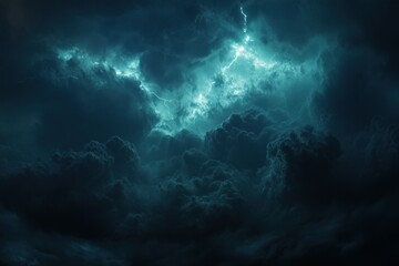 Obraz premium Dramatic Thunderstorm Clouds with Lightning Flashes