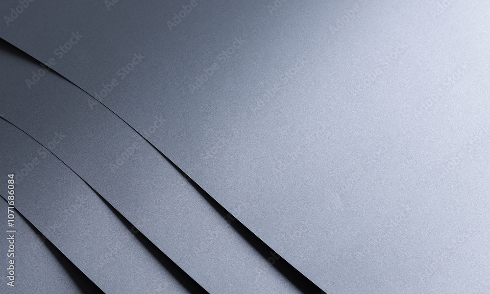Poster Fine textured designer paper background with a smooth, metallic gradient in monochrome gray. This chic and elegant surface offers a glossy shine with subtle layers and geometric