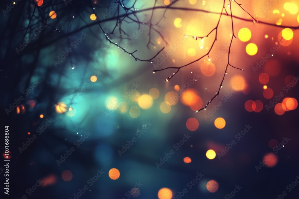 Poster abstract colorful background with bokeh effect