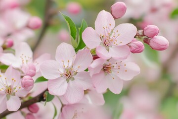 Naklejka premium Delicate Pink Cherry Blossom Flowers in Bloom