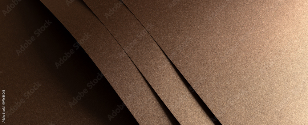 Fototapete glossy designer paper background in a long horizontal format with a shiny gradient and layered folds
