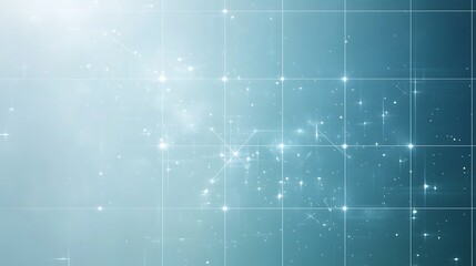 Fototapeta premium Clean, minimalistic technology background with a light blue grid and small light nodes, representing connectivity