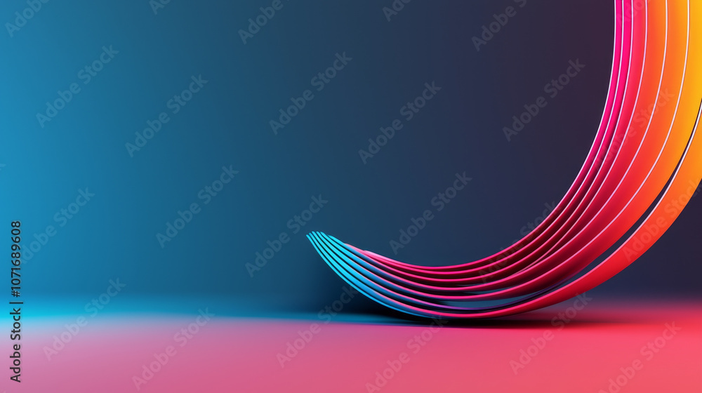 Aufkleber colorful gradient lines swirl on blue and pink background, creating vibrant and dynamic visual effec