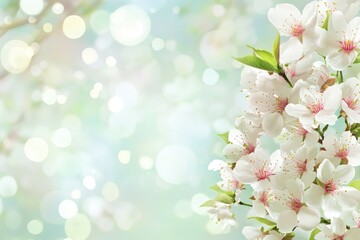 Fototapeta premium Beautiful Cherry Blossom with Soft Bokeh Background