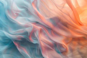 Obraz premium A blue and orange fabric with a wave pattern