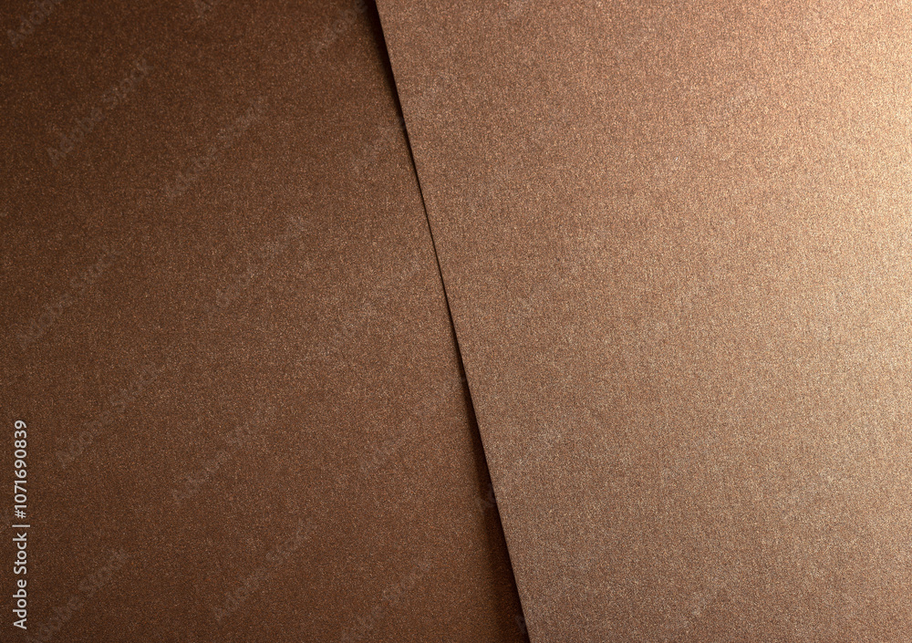Poster glossy designer paper background with a bronze and copper gradient, featuring a shimmering metallic 