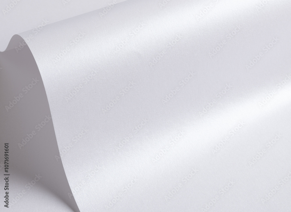 Fototapete glossy designer paper background with a pearl white gradient and wavy, folded texture. this premium,