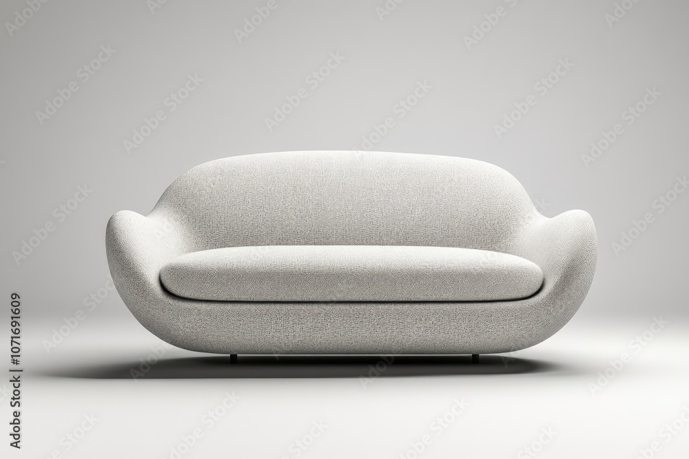 Poster an artistic portrayal of an elegant sofa showcasing ephemeral materials and delicate precision again