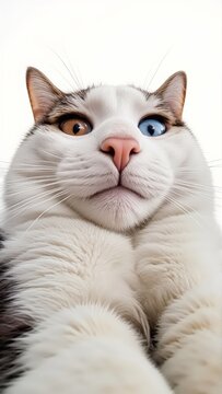 Generative AI, British Shorthair cat with heterochromatic eyes