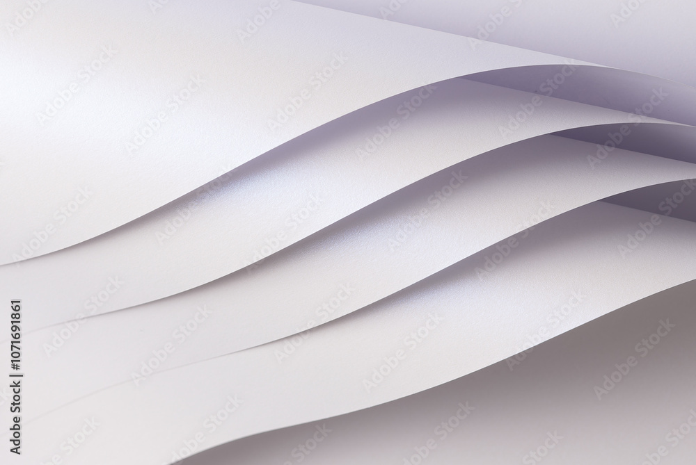 Poster glossy designer paper background with a pearl white gradient, featuring a wavy, twisted texture and 