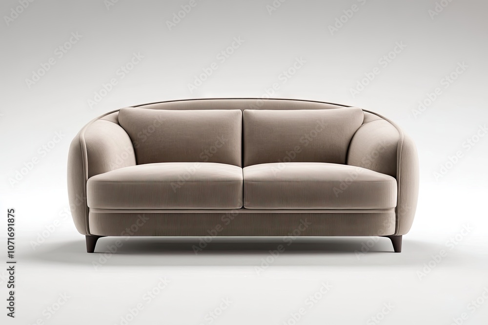 Poster elegant sofa design showcasing ephemeral materials with strong lines and delicate precision against 