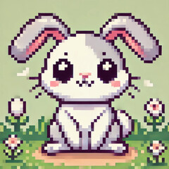 Obraz premium Pixel Art Bunny