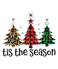 Fototapeta premium Tis the Season PNG Retro Christmas SVG,