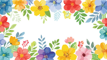 Obraz premium watercolor floral frame vector art 