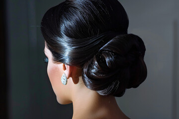 Fototapeta premium contemporary spanish low bun with traditional peineta