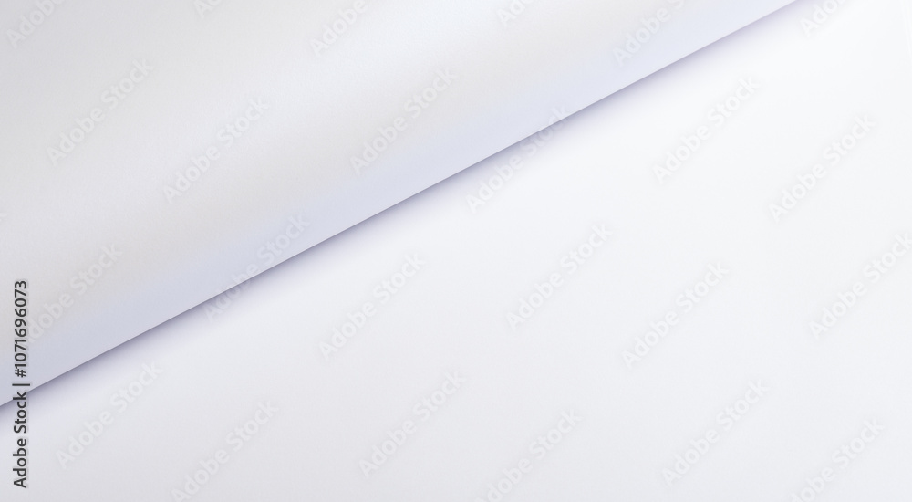 Poster Glossy designer paper background with a soft, pearlescent white gradient, featuring a minimalist and chic surface. This premium, monochrome sheet has a glowing, shiny finish with