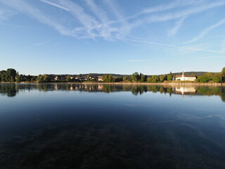 Obraz premium Area of Rhine River in STEIN AM RHEIN town in SWITZERLAND