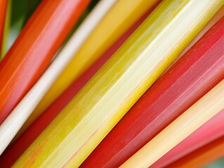 A close up of a bunch of colorful straws