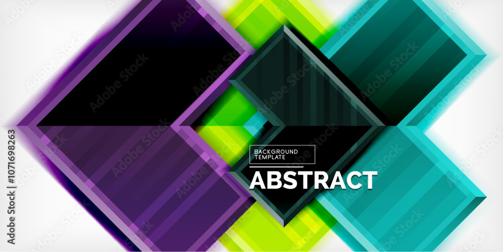 Poster Arrow symbols created with 3d effects and line texture geometric abstract background