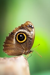 Fototapeta premium A brown butterfly sitting on top of a rock