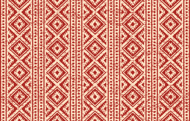 Ethnic geometric pattern with red tones, decorative for printing for background, wallpaper, carpet, floor, curtain, fabric or texture pattern in the local design.
