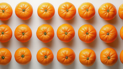 Tangerines with Shadow on White Background