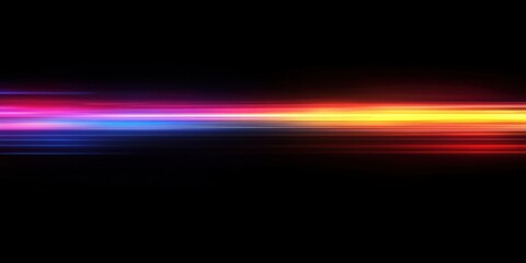 Obraz premium Colorful Light Streaks on Black Background, Abstract Design Featuring Dynamic Motion and Vibrant Hues for Creative and Artistic Projects