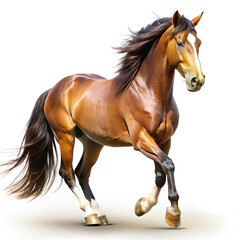 Obraz premium Horse walking on white background