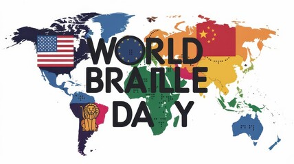 World Braille Day Awareness Banner World Braille Day: Empowering the Blind through Braille template background