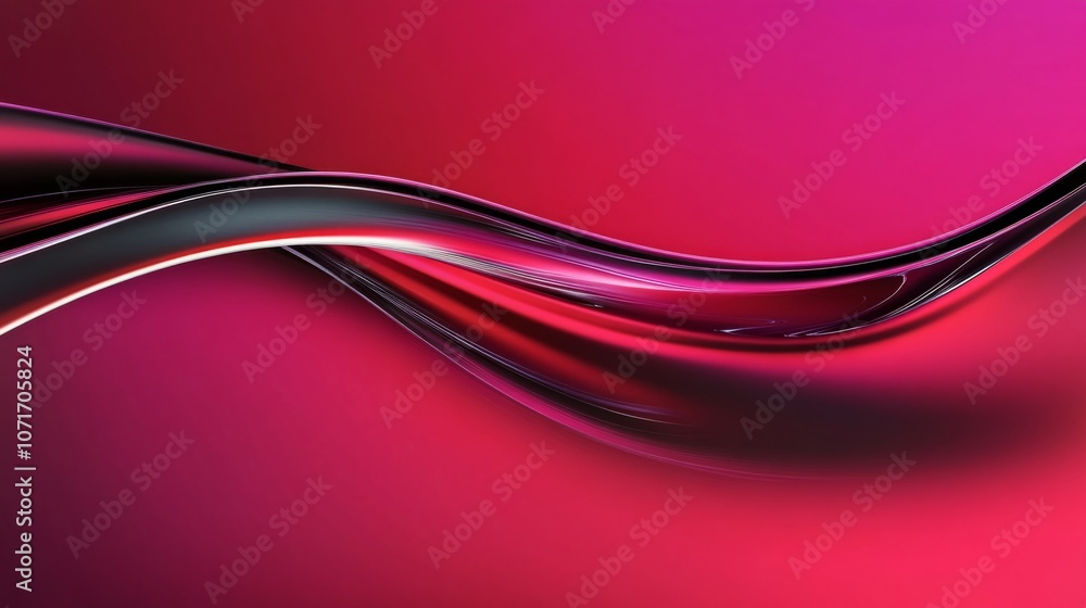 Poster a red and black wave pattern with a pink background