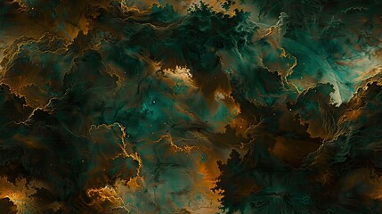 Fototapeta premium In the sky, there is an endless sea of clouds and golden stars