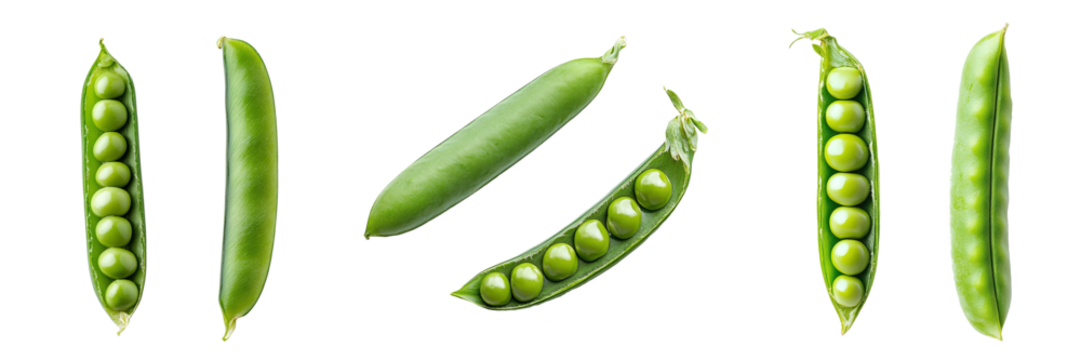 Set of ripe peas on a transparent background PNG