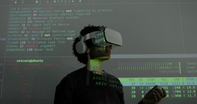 Black Female Engineer in Metaverse Testing Virtual Reality Headset