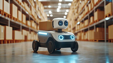 Obraz premium Automated walking robot for intelligent warehouse