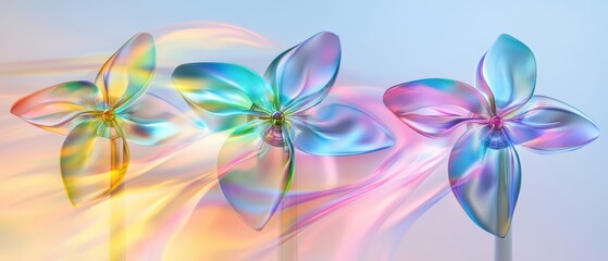 Fototapeta premium Flower petal windmills generate a spectrum of gigapixel high fidelity colors