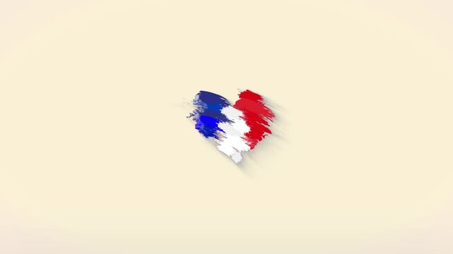 France grunge flag heart for your design. Perfect for screensavers or intros