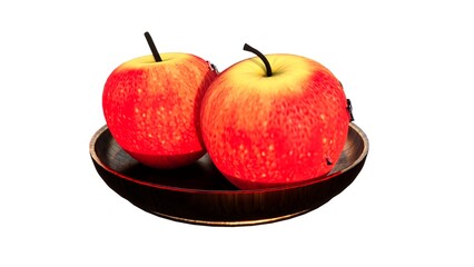 red apple fruit on a white background