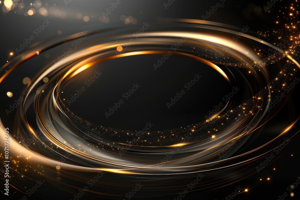 Aufkleber abstract swirling lines with sparkles on a dark background, ideal for design projects.