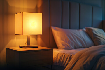 Closeup of the indoor bedside night light