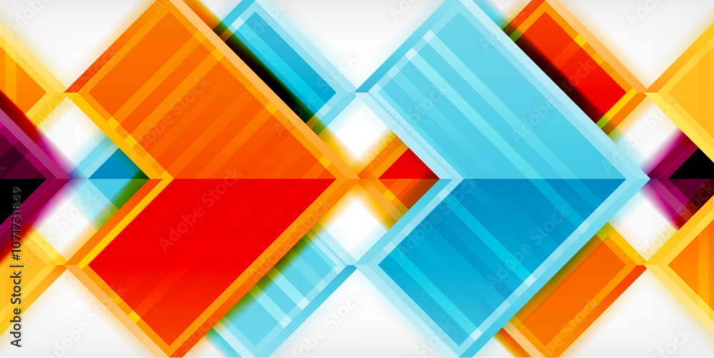 Aufkleber Arrow symbols created with 3d effects and line texture geometric abstract background