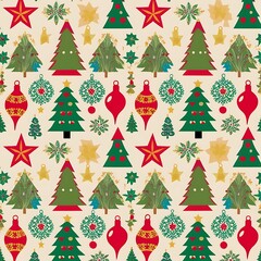 Obraz premium Folk art-inspired Christmas illustrations with unique