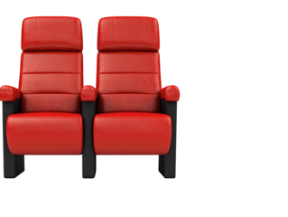 a pair of red chairs