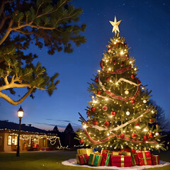 クリスマスツリーのある風景