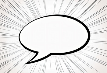 Blank speech bubble with dynamic lines for anime style accent