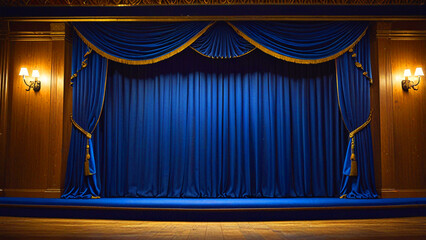 stage curtain with spotlight