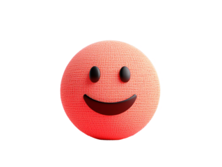 a red ball with a smiling face