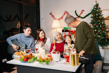 Celebrate Christmas with family in a cozy, festive setting filled with gifts, love, and joy.